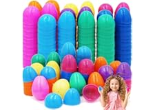 The Dreidel Company Fillable Easter Eggs with Hinge Bulk Colorful Bright Plastic Easter Eggs, Perfect for Easter Egg Hunt, Su