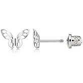 Limerencia Hypoallergenic G23 Implant Grade Titanium Screw Back Earrings Tragus 20G Helix F136 Piercing Post for Sensitive Ears Cartilage