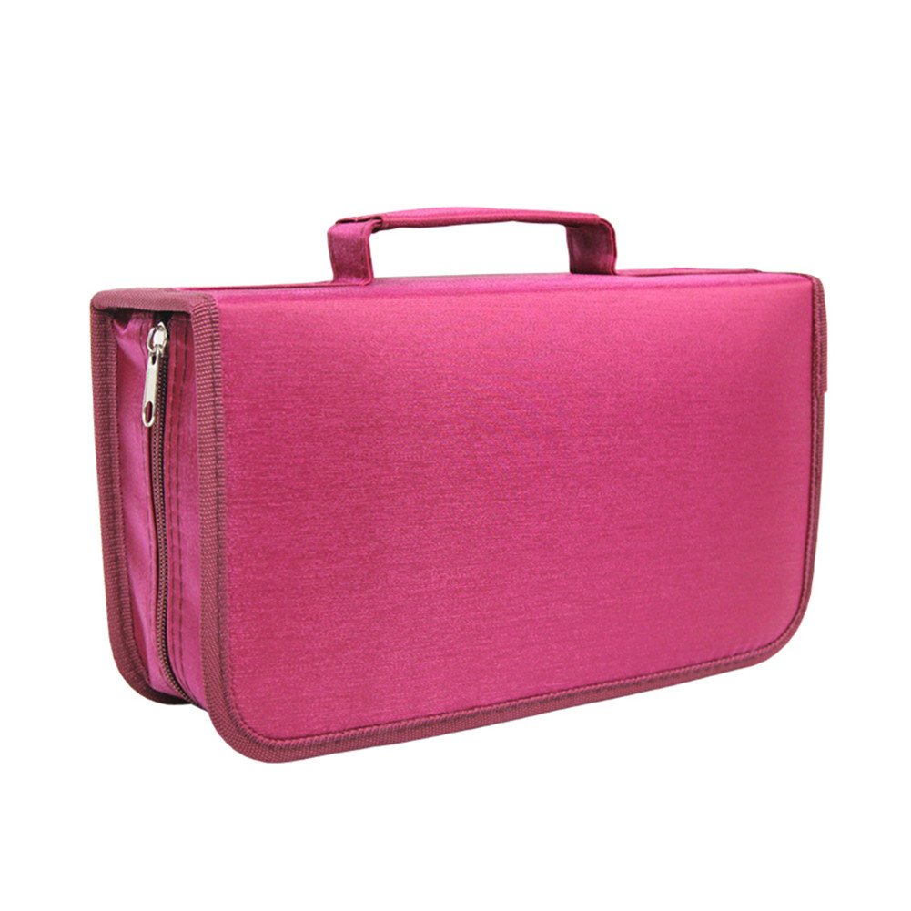 DVD Storage Containers Case Bag CD Wallet Pink 128 Disc Capacity Padded