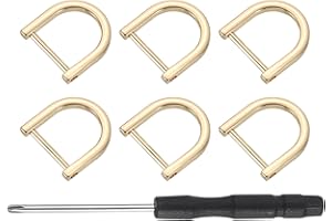 uxcell Shackle Screw D Rings U Shape D-Ring Replacement for Purse Keychain Strap Buckle