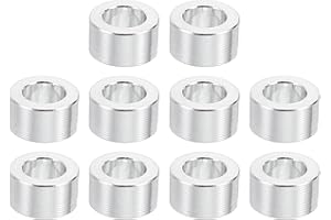 PATIKIL M3 Aluminum Spacers, 10 Pcs Metal Spacer Aluminum 3.1mm ID x 5mm OD x 3mm L Aluminum Spacer Screw Standoff Round for M3 Screw Bolts