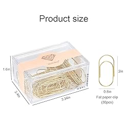 Gold Jumbo Paper Clips Bookmark Set, Multibey
