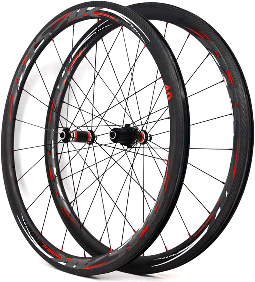 LHLCG 700C Road Wheel Set Carbon Fiber Straight Pull Flower Drum V Brake Bicycle Wheels Black