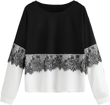 black lace sweatshirt