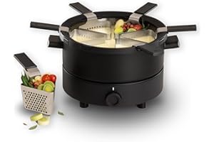 Fondussimo Evolution Electric Fondue Set, 3-Litre Food-Grade Stainless Steel Broth and Fondue Pot, Heat-Resistant Base, Tempe