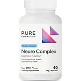 PureFormulas Neuro Complex for Brain Health, Cognitive Support & Memory Enhancement with Ginkgo Biloba, Phosphatidyl Serine, Vegan, Non-GMO - Brain Health Supplement, 60 Veg Capsules