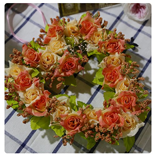 A-SZCXTOP Heart-shape Garland for Wedding Home Decoration Romantic Hanging Wreath for Valentine Garland Holiday Decoration for party Appr 8 Inch