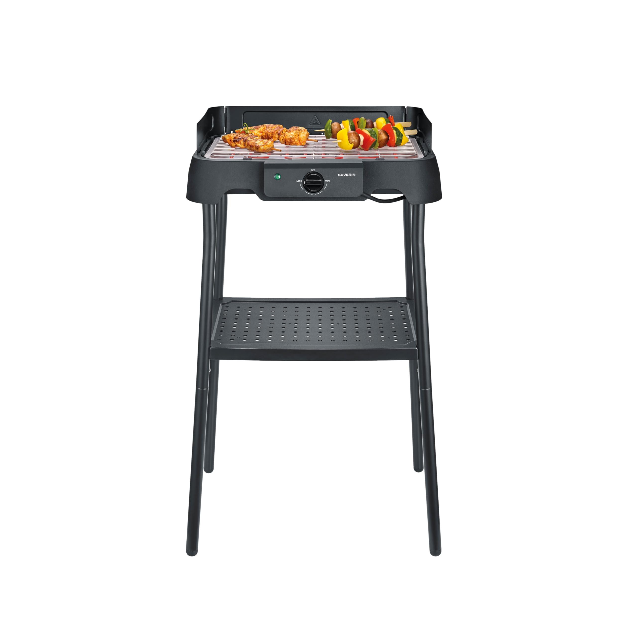 Barbacoa Eléctrica de Pie, Acero Inox, 2000W