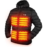 PTAHDUS Women’s Heated Jacket Lightweight 5 Heat Zones Battery Pack Included, Heated Puffer Jacket with Hand Warmer Pocket