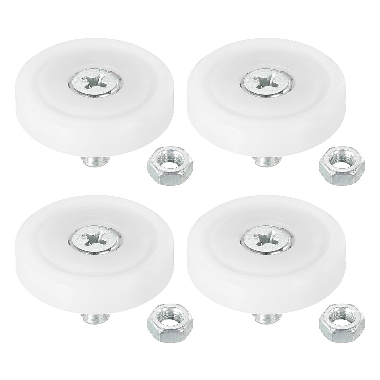 PATIKIL 29mm Drawer Rollers, 4 Plastic Drawer Pulley Replacement Wheels Bearing Small Pulley with Nuts