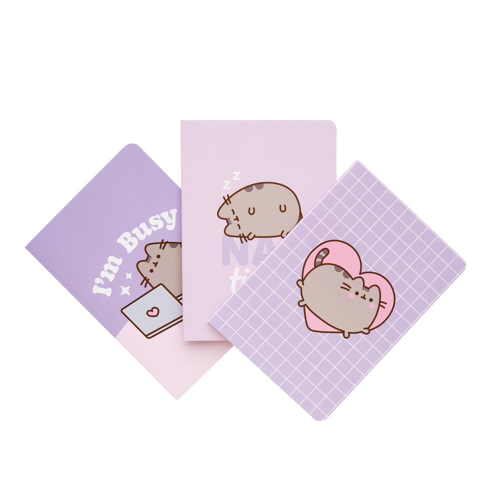 Grupo Erik A6 Notebook Set - Pusheen Gifts For Cat Lovers | 3 A6 Notebooks - Lined, Plain, Dotted - 32 sheets (64 pages) | Pusheen Cat Stationery Gifts Under 15 Pounds