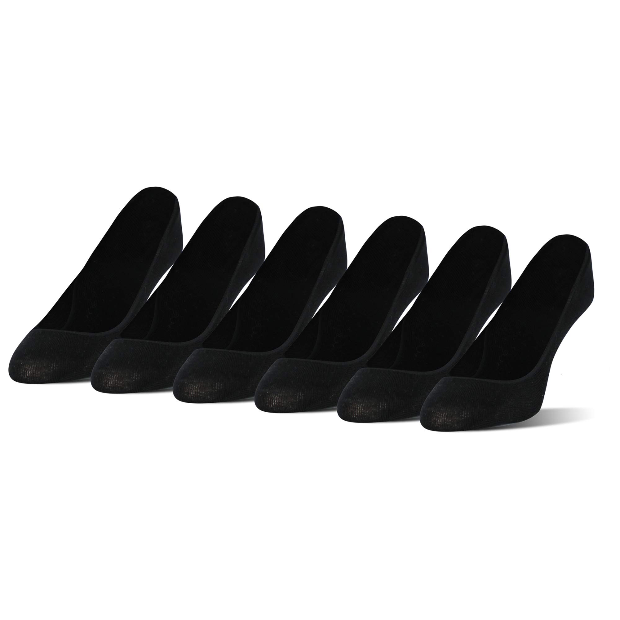 Photo 1 of **3 PAIR**Peds Women's Padded Super Low Cut No Show Socks, 6-Pairs, Black, Shoe Size: 5-10