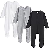 Bafeicao Newborn Footie Pajamas with Mitten Cuffs 2 Way Zipper Sleepers for Baby Boy Girl Clothes 3M 6M Footed Sleep 'n Play