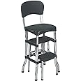 Cosco 11120CBB1E Black Retro Counter Chair / Step Stool, Black