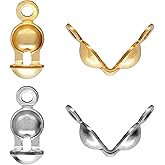 1000 PCS 2 Color Metal Open Bead Tips Knot Covers Bead Tips Knot Covers for Jewelry Making