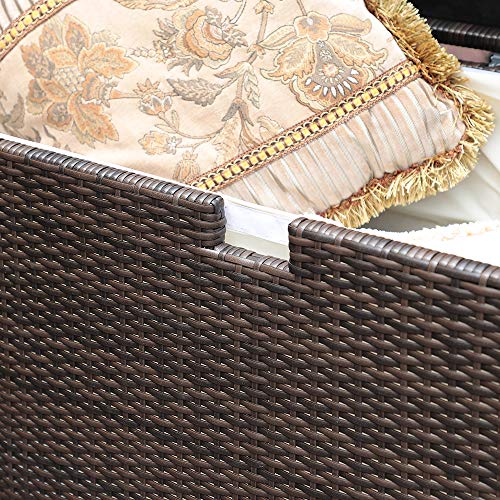 image for Patiorama Outdoor Wicker Storage Box Patio Aluminum Frame Espresso Bro
