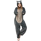 OLAOLA Adult Onesie, Animal Halloween Costume, Unisex Onesies Plush Cosplay Pajamas One-Piece Sleepwear
