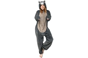 OLAOLA Adult Onesie, Animal Halloween Costume, Unisex Onesies Plush Cosplay Pajamas One-Piece Sleepwear