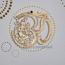 Jaipuri Haat OM Ganesh Decorative Hanging in Gold Finish ( 28@23 CM)