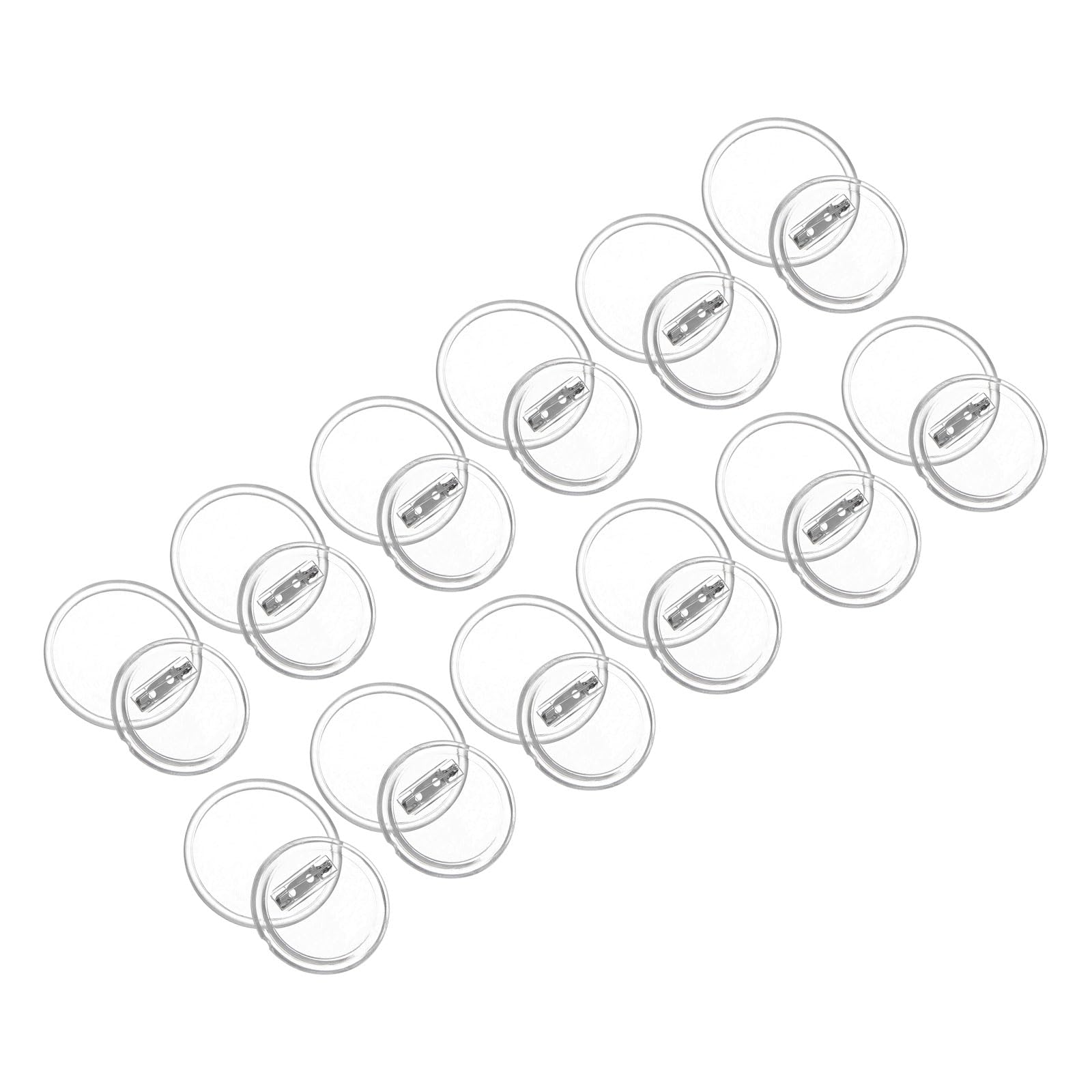 PATIKIL 1.73inch Acrylic Button Pin Badge, 12 Set Round Pin Blank Buttons Badges Kit for Craft Supplies, DIY Badges, Clear