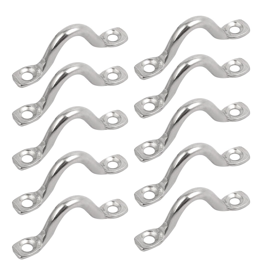 sourcing map 304 Stainless Steel 5mm Thick Humpback Shape Fixed Buckle Pad Eye Plate 10pcs