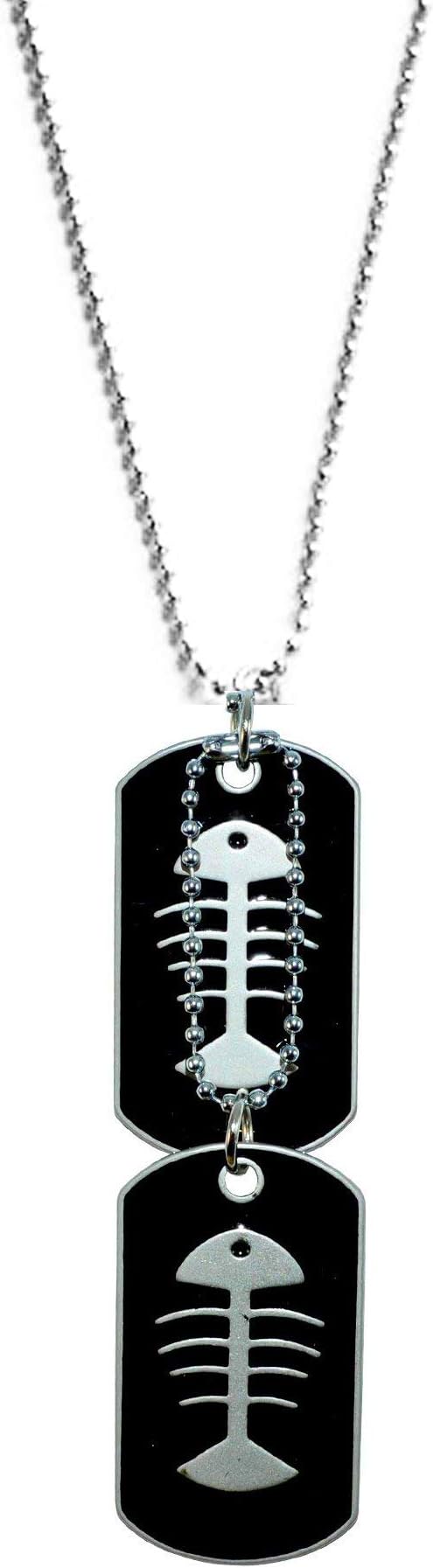 Black Non-Precious Metal Stainless Steel Military Dog Tag Pendant with Ball Chain for Men