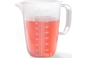Luvan 4L/1 Gallon Plastic Measuring Pitcher, 134oz Large Measuring Cup with Spout and Handle, Oil Measuring Container, 1 Gall