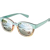 Leafael Polarized Sunglasses Women's Trendy Two Tone Design, UV400 100% Protection, Retro Square Frame, Lifestyle & Active