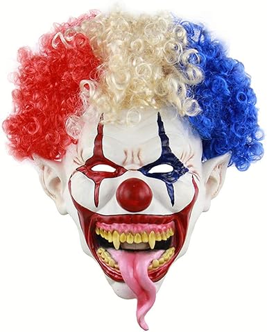 Amazon Com Blue Red White Hair Explosion Head Big Mouth Long