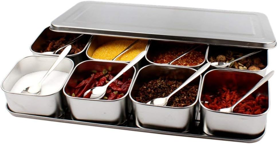 Thickened Stainless Steel Square Flavour Seasoning box6Taste Box
