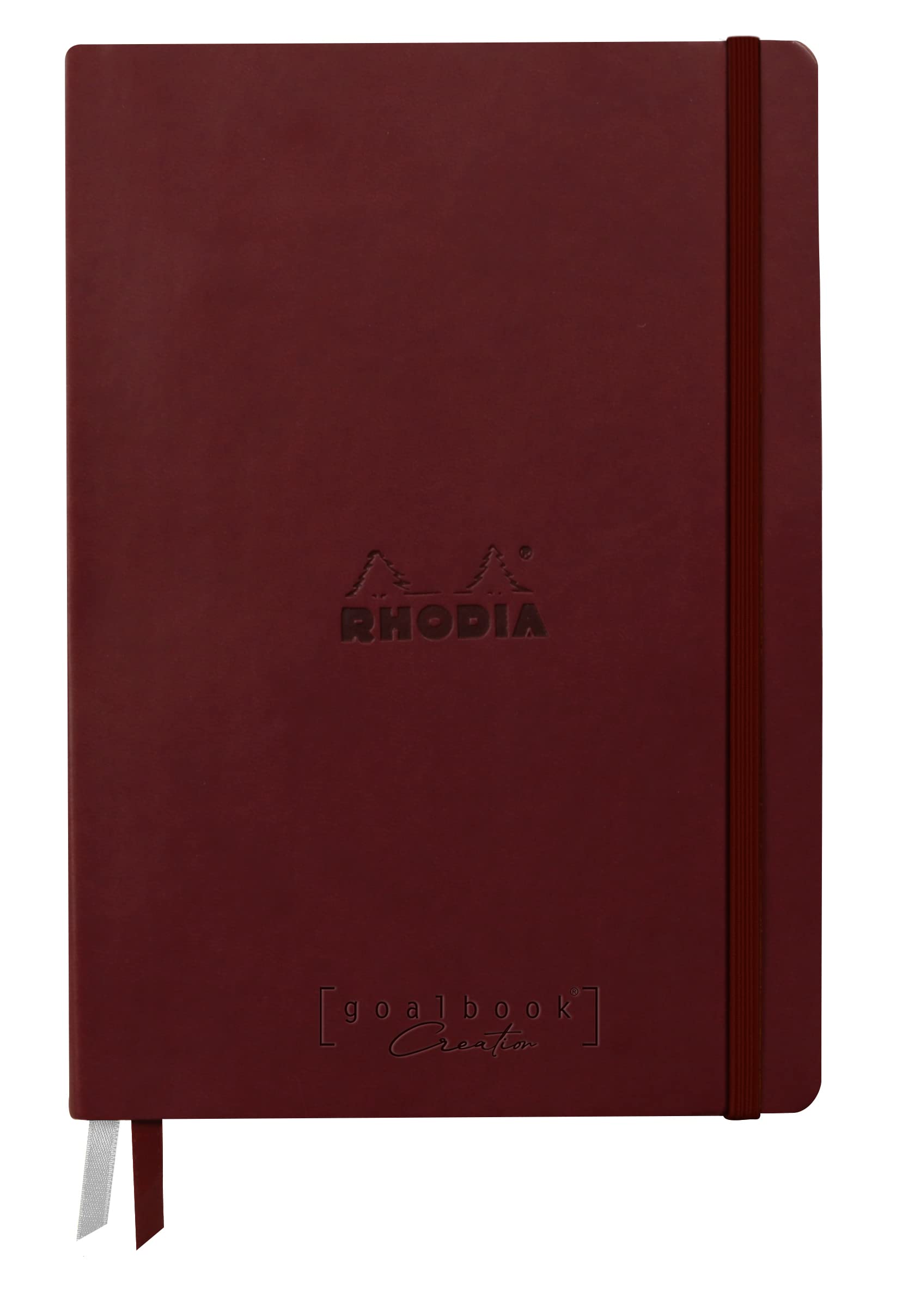RHODIA 194152C - Rigid Notebook Goalbook Creation Burgundy - A5 14.8x21cm Plain - 100 p White Technical Wash Paper 200g/m² - 2 Ribbons Imitation Leather Cover — image 1