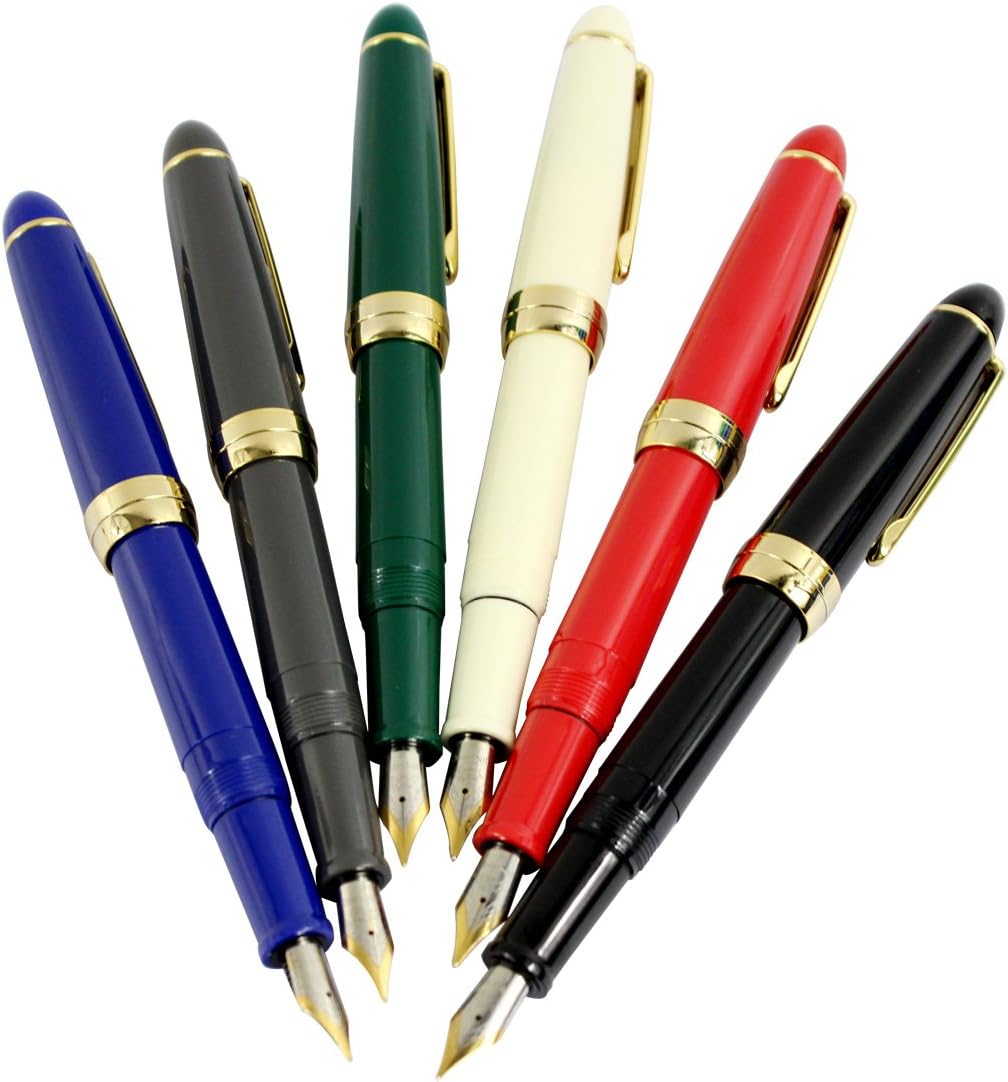 Gullor Jinhao 992 Plastic Fountain Pen Golden Clip, 6 Colors, 6PCS - Image 3