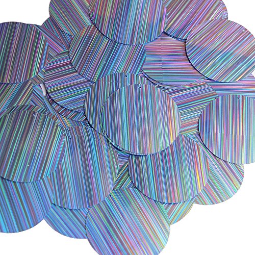 Light Blue Sequin Round 1.5 inch City Lights Reflective Couture Loose Paillettes Made in USA.