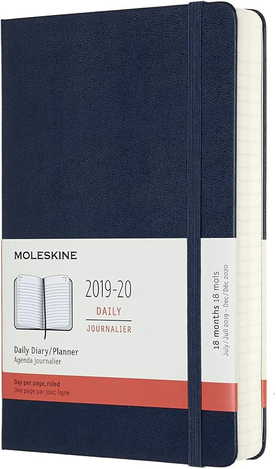 Moleskine Agenda 18 Mesi Giornaliera, Diario Accademico 2019/2020 con