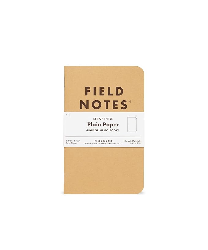Field Notes Memo Book Plain (Pack of 3