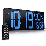 Large Digital Wall Clock with Remote Control