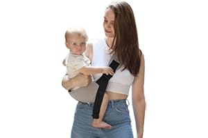 MIAO PAW Baby Sling Carrier Newborn to Toddler,Ergonomic Sling Carrier with Adjustable Strap,Lightweight,Portable,Breathable,Soft Padding,Baby Hip Seat Carrier 7-45 Lbs,Grey