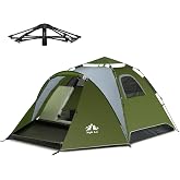 Night Cat Pop Up Tent 2-3 Persons Instant Set Up Tent with Footprint Tarp &amp; Porch, Automatic Double Layer Waterproof Camping Tent with Rainfly