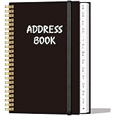 Address Book with Alphabetical Tabs - Telephone &amp; Address Book with Address Contacts, Special Date, Phone, Birthday &amp; Internet Login Password for Home and Office, 4.3" x 6.2", Black