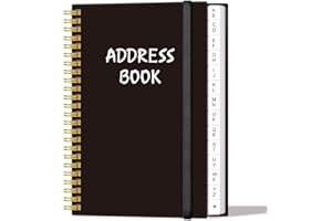 HEVEBOIK Address Book with Alphabetical Tabs - Telephone & Address Book with Address Contacts, Special Date, Phone, Birthday & Internet Login Password for Home and Office, 4.3" x 6.2", Black