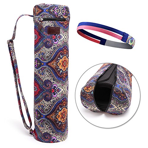 KHHK Yoga Mat Bag with Functional Storage Pocket,Carry Bags for Yogo Mats, Yoga Strap and Exercise Mat (Ethnic style)