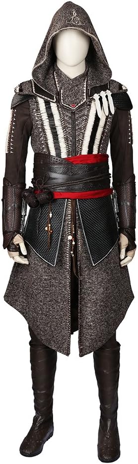 nihiug Assassin's Creed Syndicate Cos costume male protagonist with the same paragraph windbreaker cosplay suitable for Halloween masquerade,Brown-S
