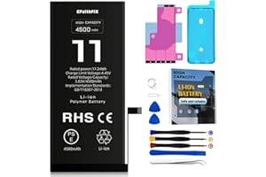 EFAITHFIX 4500mAh Upgraded Replacement Battery Compatible with iPhone 11, High Capacity New 0 Cycle A+ Battery Replacement for iPhone 11, for Model A2111, A2223, A2221 with Complete Repair Tool Kit