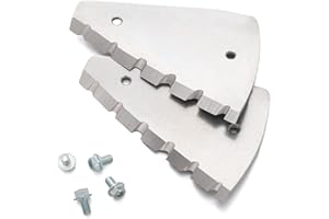 Silkfly 2 Pcs 8 Inch Curved Electric Ice Auger Blades Heavy Duty Stainless Steel Replacement Drill Blades Compatible with Strike Master Eskimo for Ice Fishing Winter Outdoor