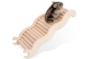 Niteangel Hamster Climbing Toy Wooden Ladder Bridge for Hamsters Gerbils Mice and Small Animals (Medium - 8.26'' L)