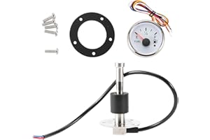 A ABSOPRO 100mm Fuel Sending Unit and Gauge Kit 3.9" for Boat Vehicle Truck RV Fuel Sending Unit Marine Fuel Sender Unit