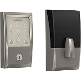 Schlage Encode Smart WiFi Deadbolt Lock with Century Trim, Satin Nickel | Keyless entry door lock, Touchscreen keypad, App control, Alexa, Google Home, Ring &amp; Airbnb compatible, Certified security