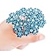 eBoot 40 Pack Flower Crystal Rhinestone Hair Pins with a Storage Bag for Bridal Wedding Hair Accessories (Blue)