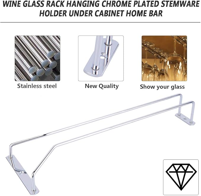 Panamami Weinglas-Halter aus Edelstahl für Stielgeschirr unter dem