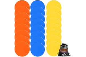 TuXHui Spot Markers Rubber Floor Dots 9inch Non Slip Agility Dots Flat Cones for Kids Sports Soccer Basketball Training, Gym Training, Preschool Kindergarten Classroom